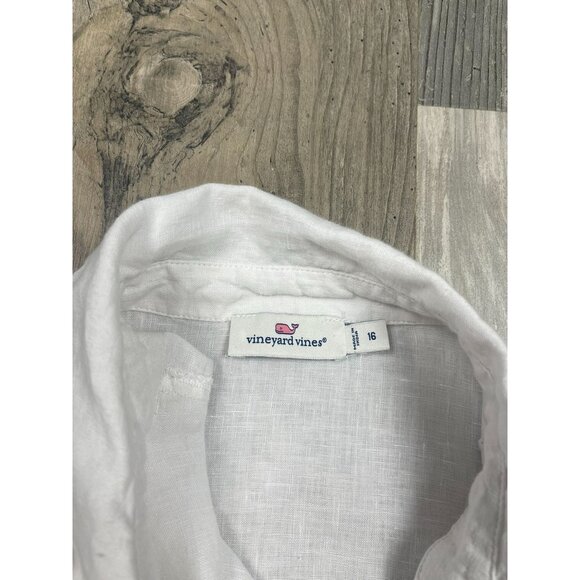 Vineyard Vines Rainbow Linen Weekend Button Down Shirt Womens 16 Long Sleeve - Picture 4 of 9